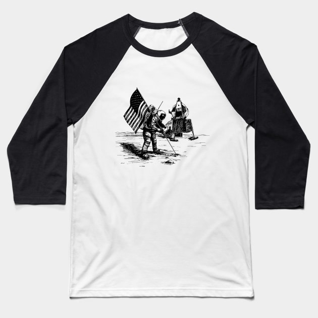 Moon Landing Baseball T-Shirt by TShirtWaffle1